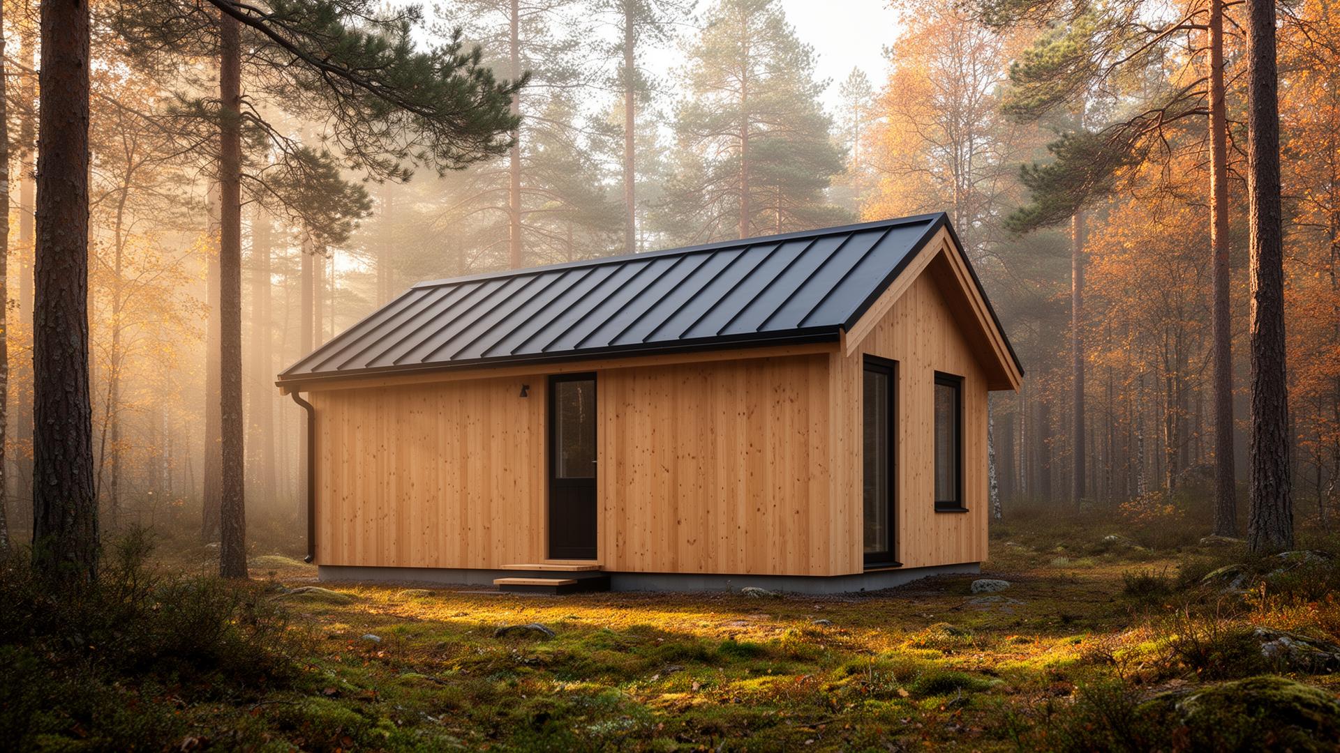 Litet hus i tallskog